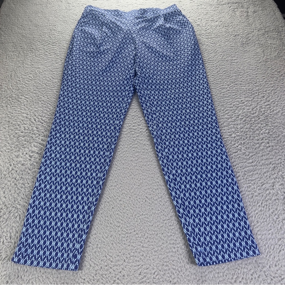 J McLaughlin Pants Womens Small Blue Geometric Jerry Catalina Cloth Pull On
